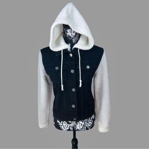 Denim and Fleece Trucker Jacket